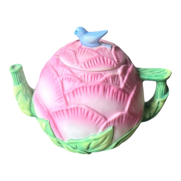 Avon Other - Avon Teapot Decorative 1995 Source of Fine Collectibles Pink Rose Blue Bird Leaf